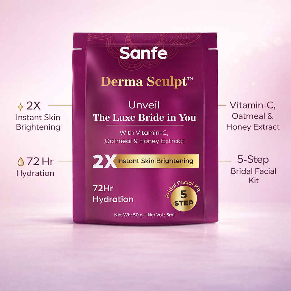 Sanfe Derma Sculpt 5 Step Bridal Facial Kit For Instant Glow Up
