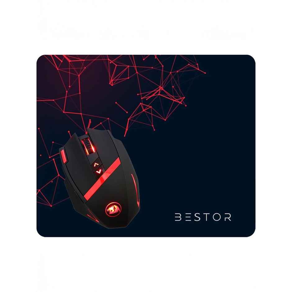 Bestor Ultra-Low Friction Gaming Mouse Mat | Anti-Slip Base | Waterproof Mousepad | Black, Red