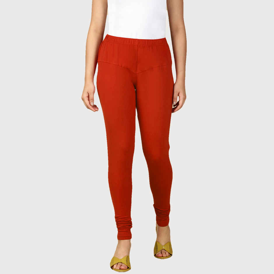 PYNK By Lux Cozi Women Ultra Soft 360 Stretch Premium Cotton Churidar Leggings| Scarlet|Free Size