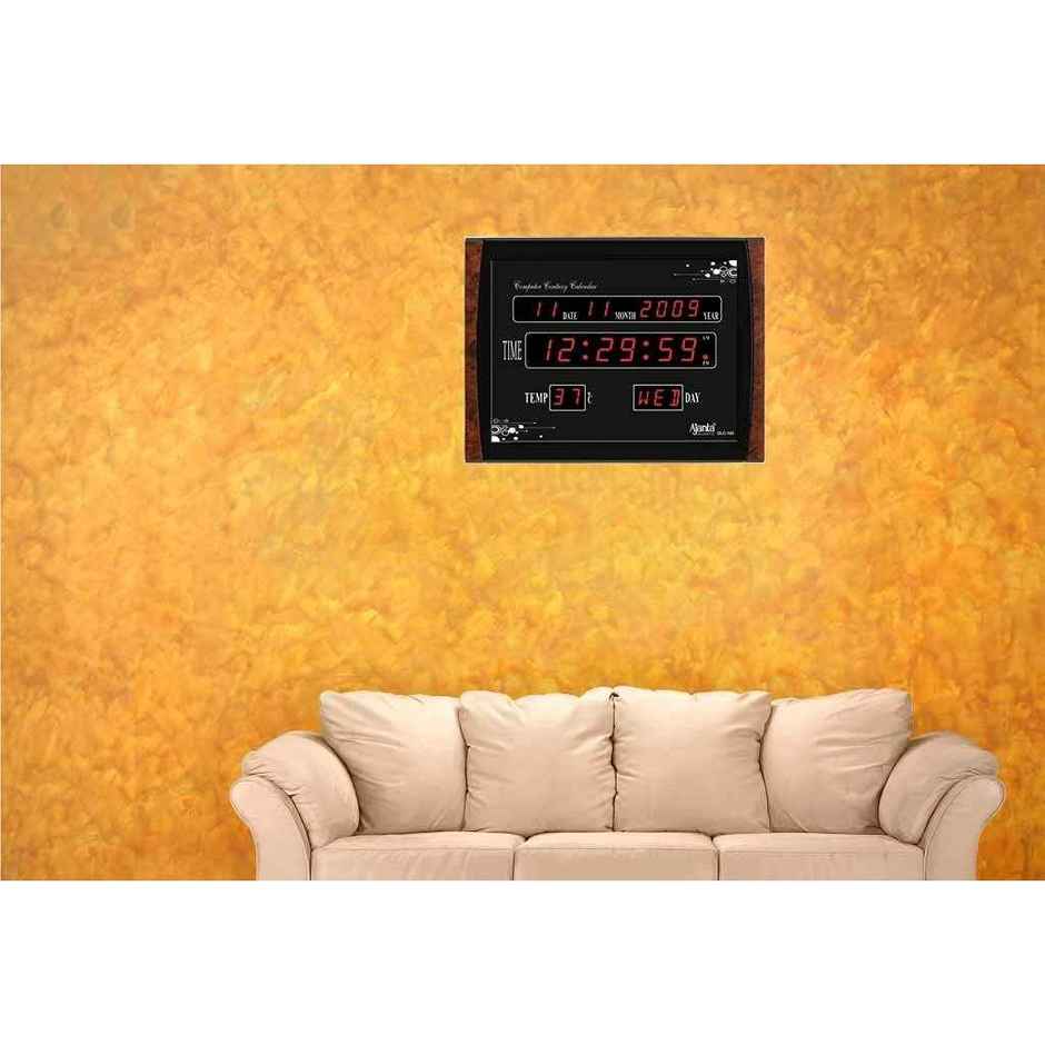 Ajanta Quartz Digital Red LED Wall Clock - OLC-105 | 39.6 x 29.6 x 3.5 cm | Plastic