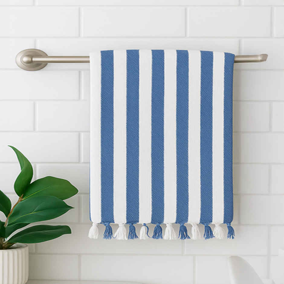 HD Creations Juno Cotton Bath Sky Blue Stripe