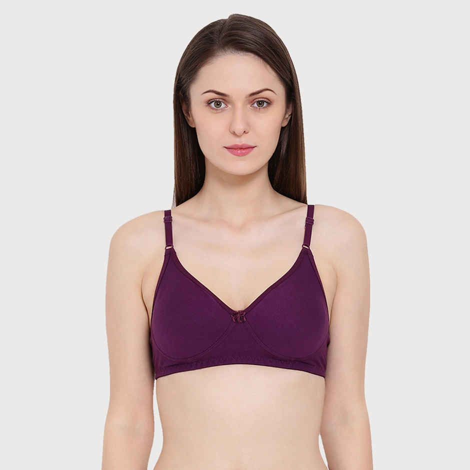 Clovia Women Non-Padded Non-Wired Full Coverage T-Shirt Bra - Blue, Lavender | 32C