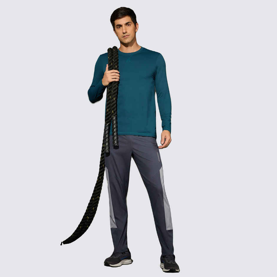 Technosport Men's Poly Solid Slim Fit Round Neck Full Sleeve Sports T-shirt | Gulf Coast - XL