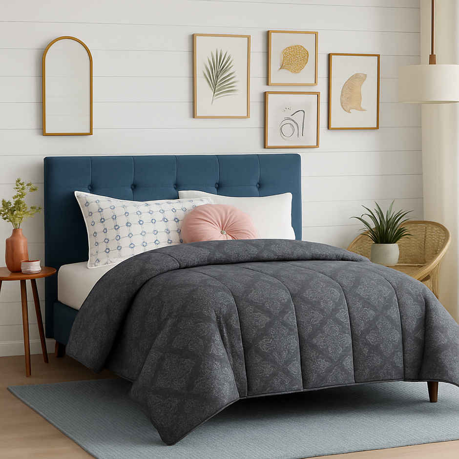 Elegant Weavers Printed Comforter - Fab | Dark Grey