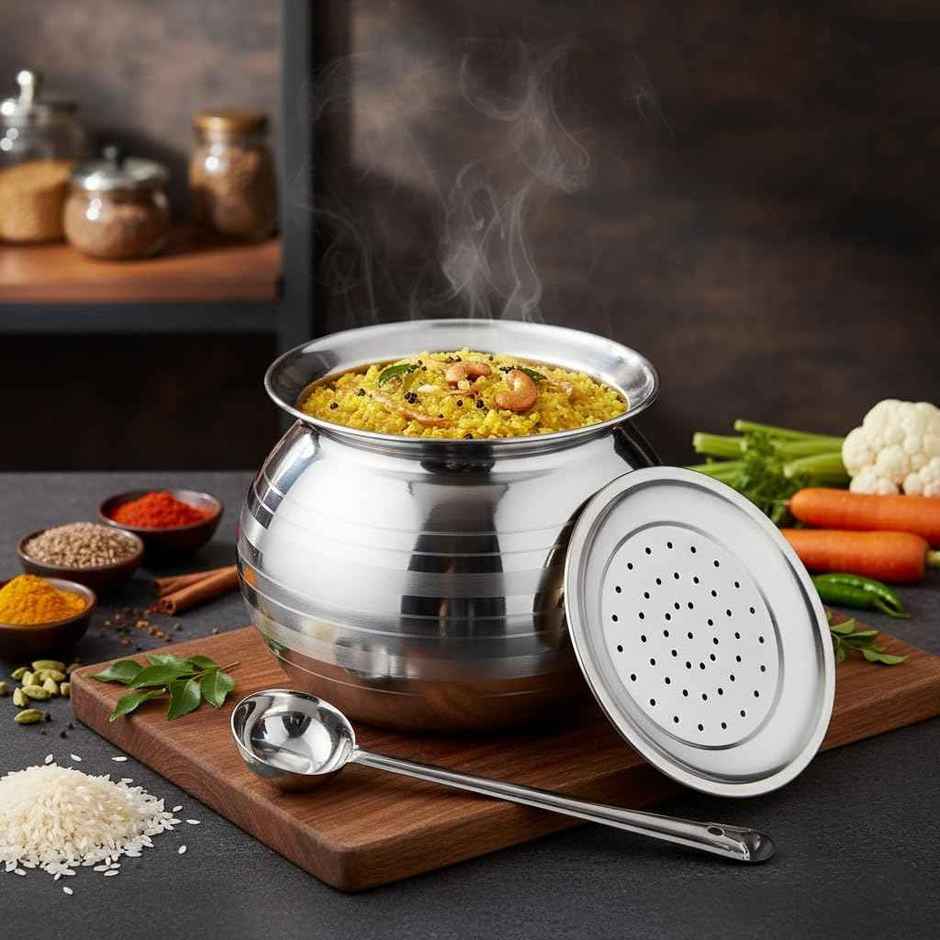Jensons Stainless Steel Rice Pot 3 Litre | Multi Purpose Cooking Pot