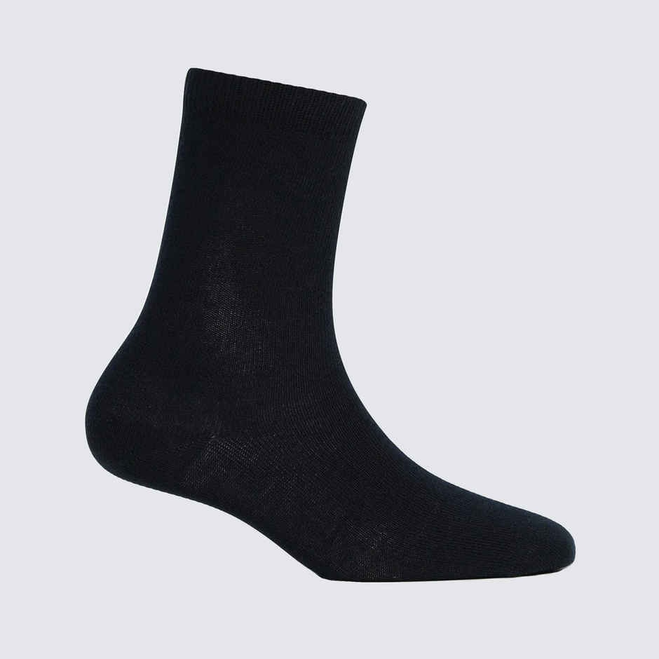 Jockey Unisex Solid Cotton, Nylon and Elastane Crew Length Socks | Black | 5 - 6 years
