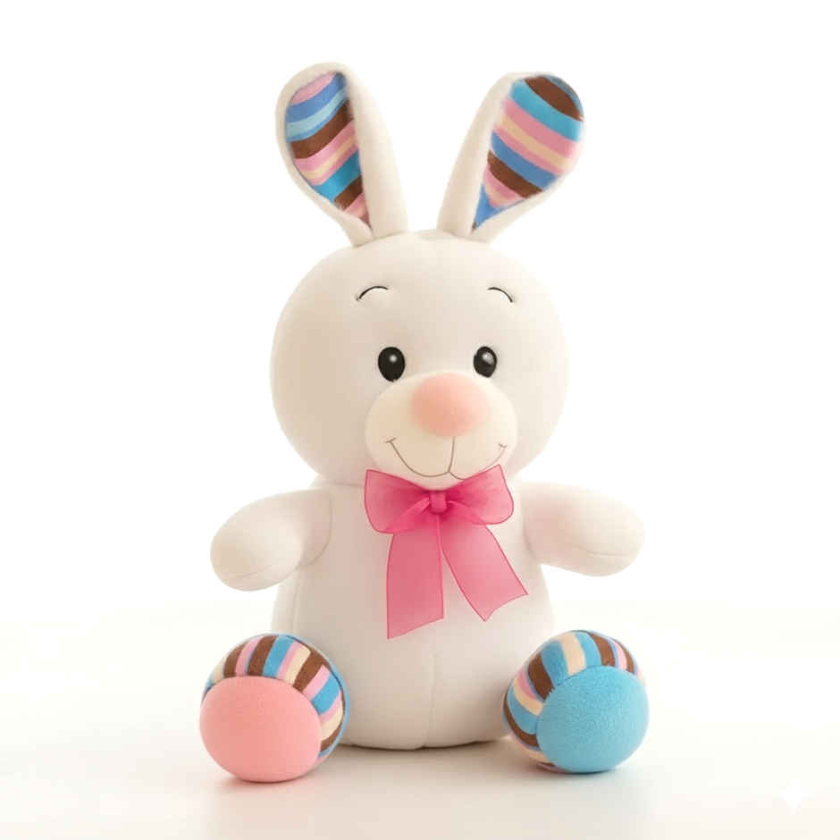 DearJoy Playful Bunny Soft Toy White 25 cm