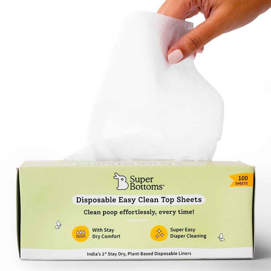 SuperBottoms Disposable Easy Clean Top Sheets | Hypoallergenic Diaper Liners