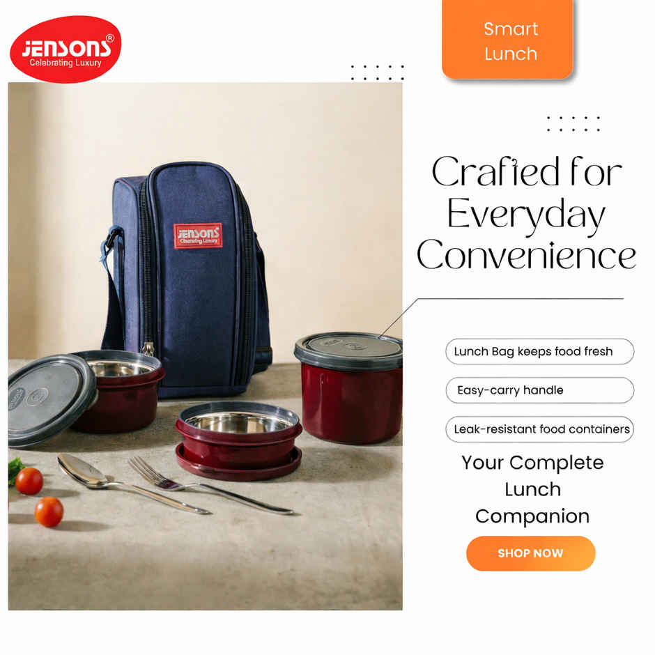 Jenson Microwave Safe Tower Lunch Box | Square