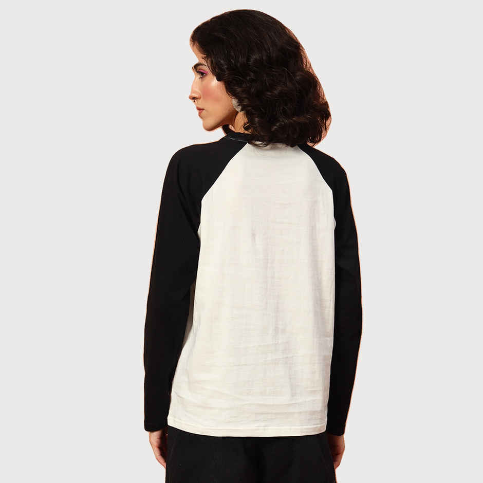 The Dry State Women's Black & Off White T-shirts WTSH | 1745A | L