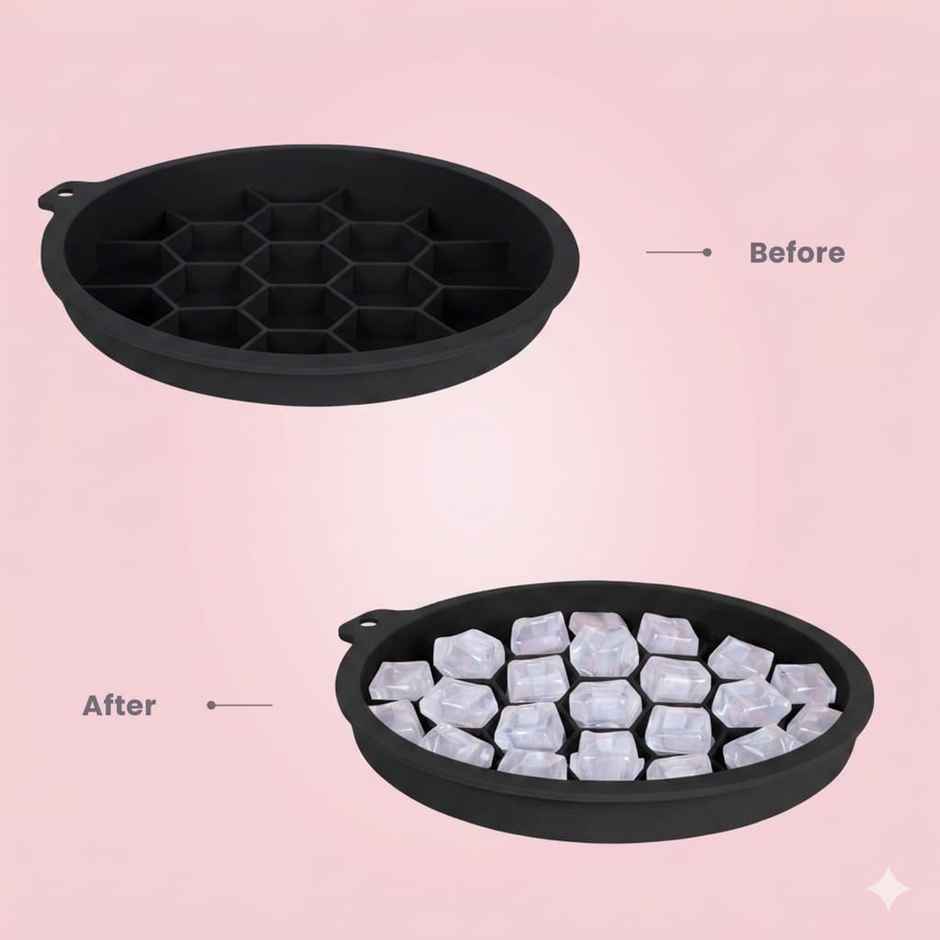 Beautiliss Face Bowl for Ice with Built-in Icetray | Portable Foldable Silicone Ice Facial Bowl | Black