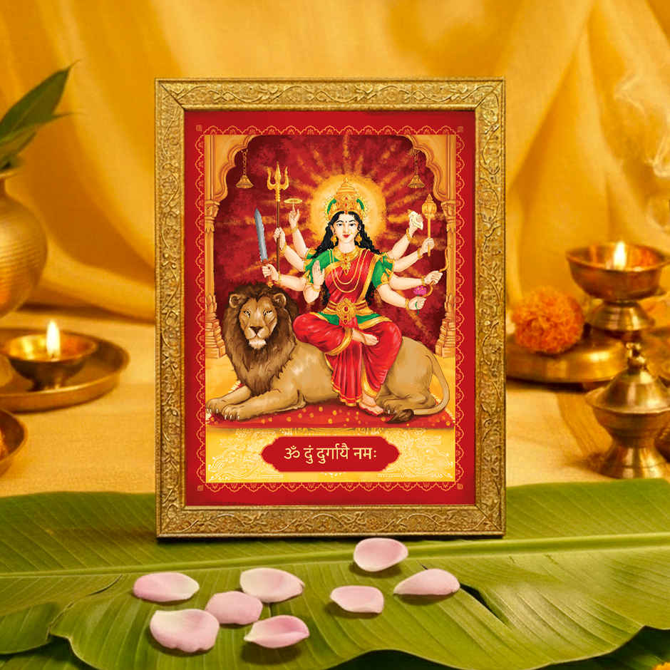 Sherawali Mata Deity Photo Frame | 22 x 17 cm | ServDharm