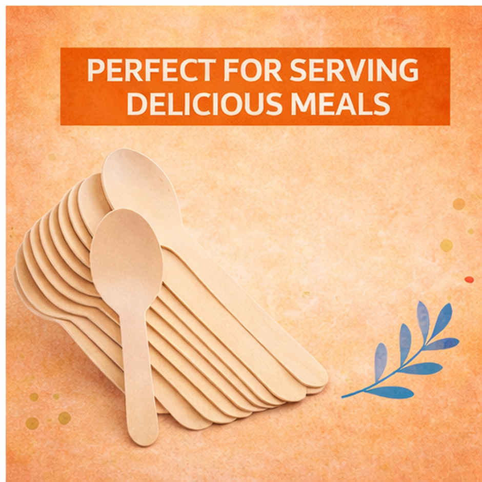 Ezee Wooden Disposable Dinner & Party Spoon | 6 Inch