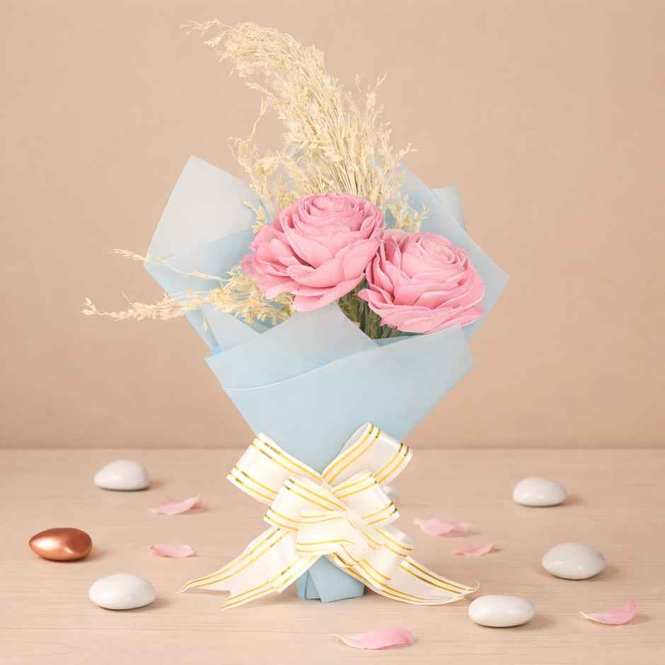 The Pink Symphony Natural Dried Flower Bouquet | Eternal Blooms