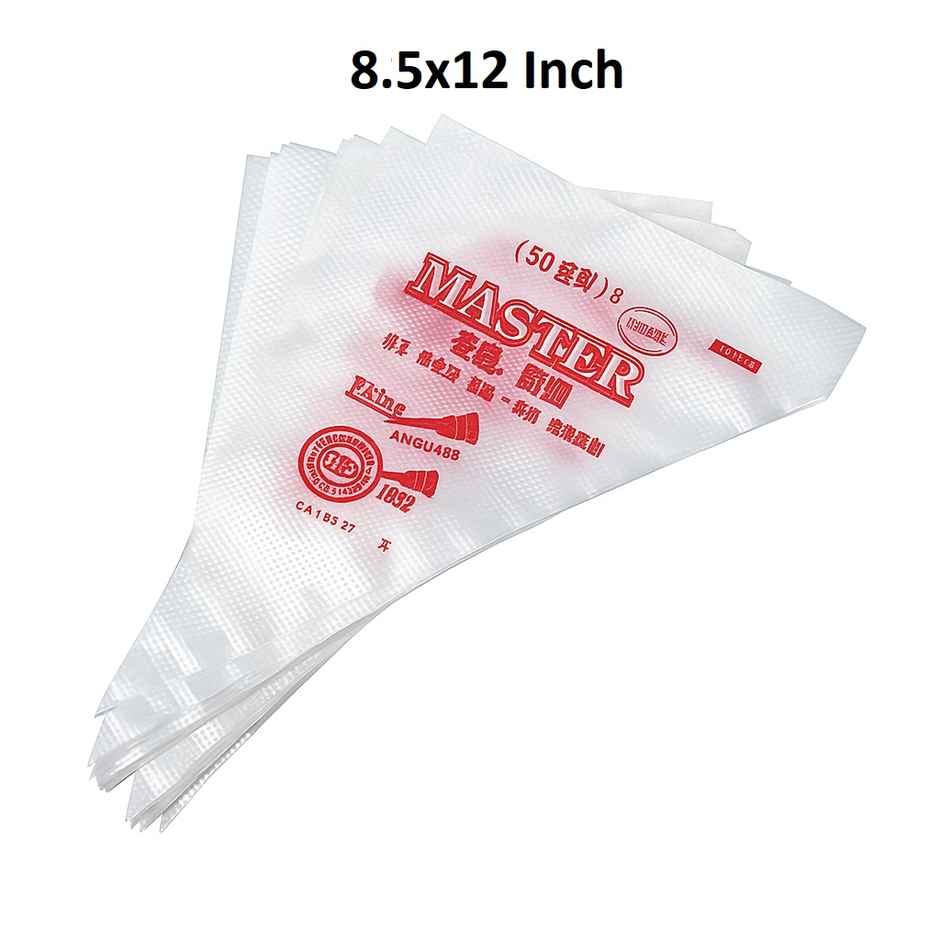 Soham Housewares Transparent Piping/Cone Bags For Cupcake & Pastry | Medium - 8.5 x 12 in