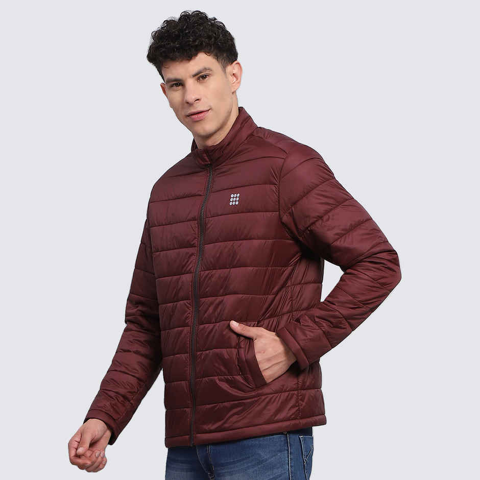 Rock.It By Monte Carlo Mens Solid Wine Mock Neck Full Sleeve Jacket |2240102489-4-44 |XXL