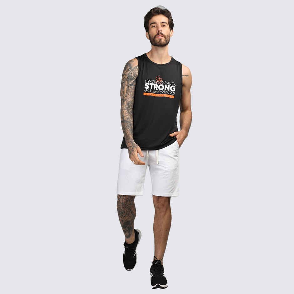 Chkokko Men's Gym Regular Fit Tank Tops Sports Sleeveless Vest | Black - S