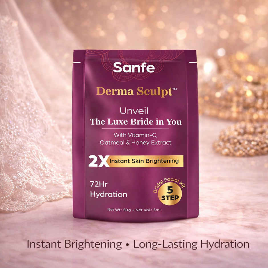 Sanfe Derma Sculpt 5 Step Bridal Facial Kit For Instant Glow Up