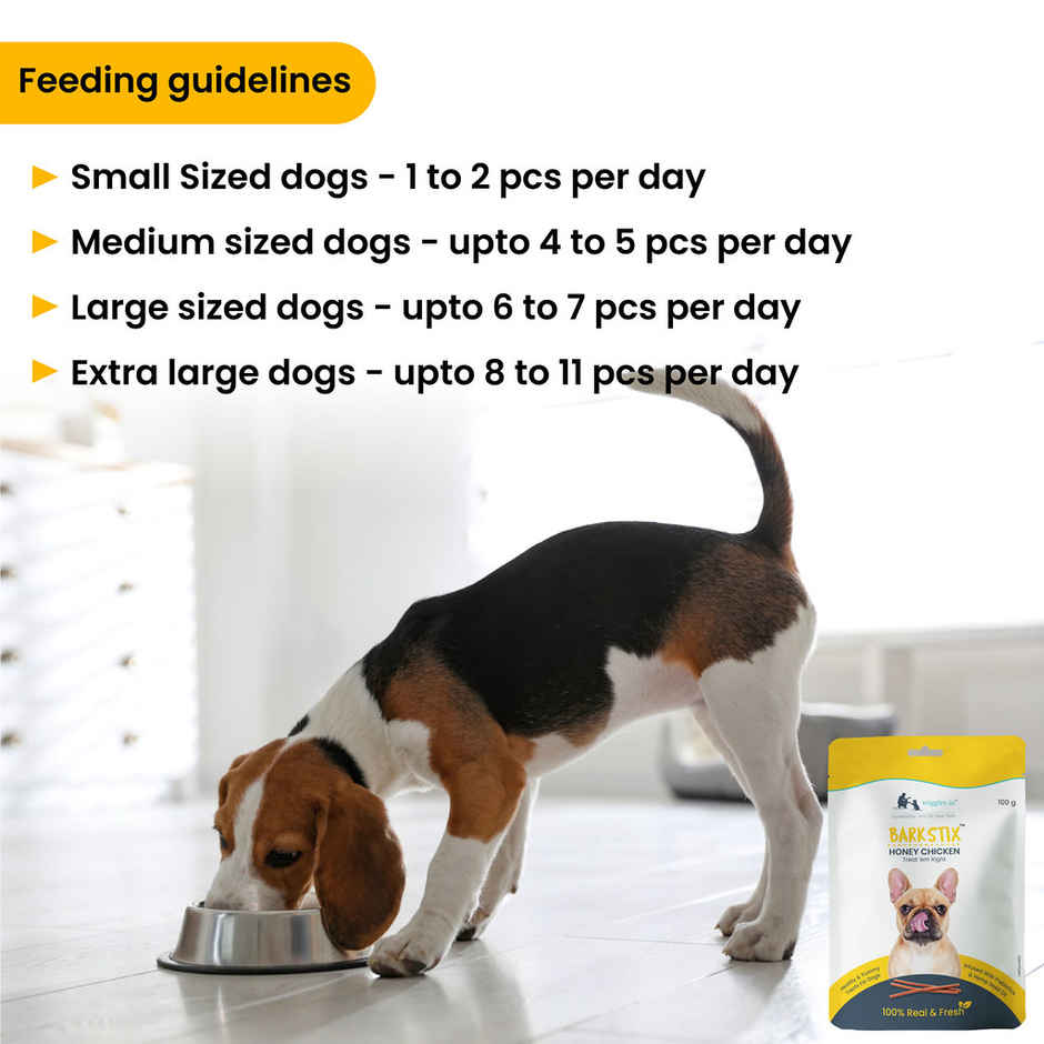 WIGGLES Barkstix Dog Treats for Training Adult Puppies, Hemp Seed Oil, Glucosamine (Honey Chicken)