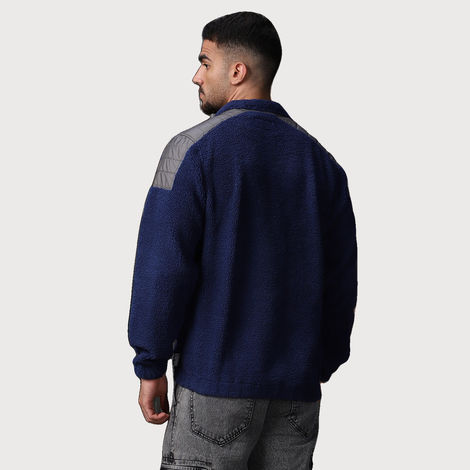 High Star Men's Self Design Sweatshirt | Blue - L