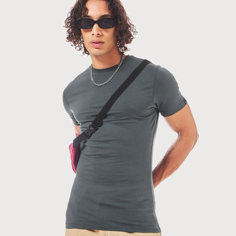 Bewakoof Round Neck Men's T-shirt | Grey - L