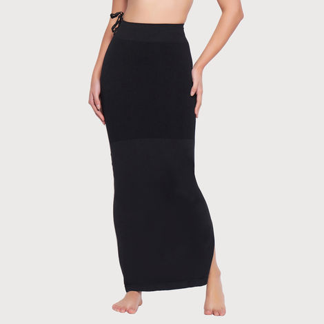 Clovia Saree Shapewear Petticoat With Drawstring | Black | XL