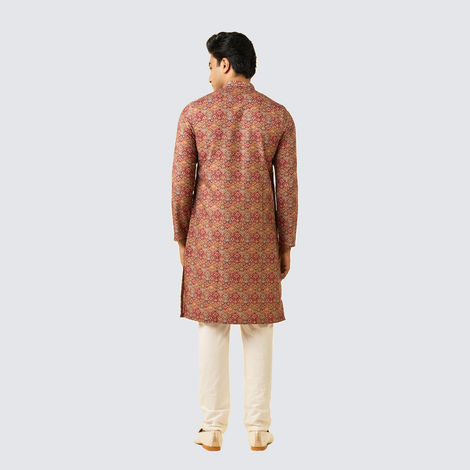 Diwas By Manyavar Men's Tan Destiny Kurta | Brown - 2XL