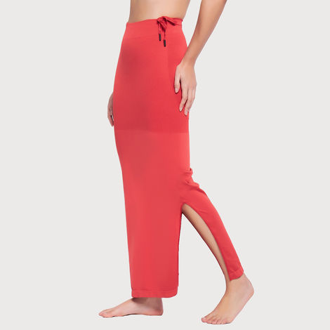 Clovia Saree Shapewear Petticoat With Drawstring | Red | S