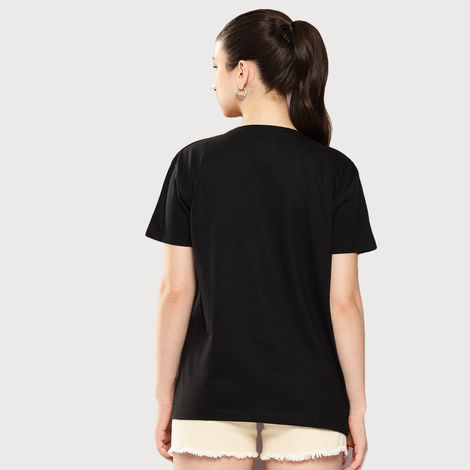 Dillinger Women's Boxy Regular Embroidery Crew Neck T-shirt | Black - M