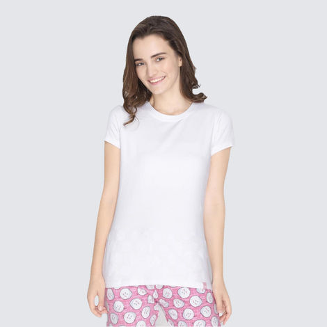 Lyra Women's T-shirt Round Neck Solid | White - M