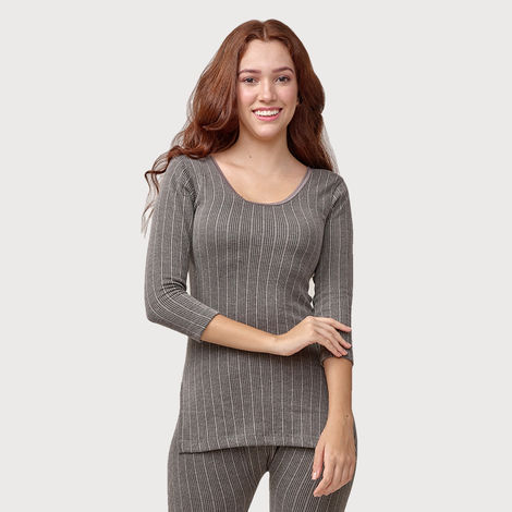 Lux Inferno Long Length Thermal Top For Women | Charcoal | 80 | S