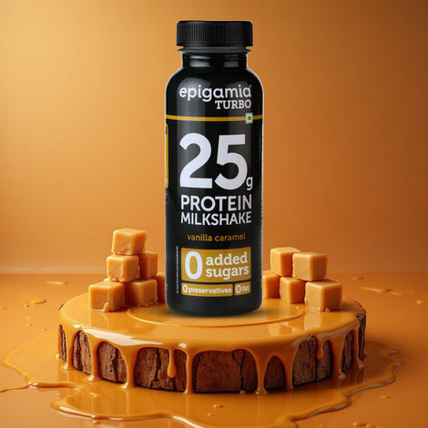 Epigamia Turbo Vanilla and Caramel Protein Milkshake