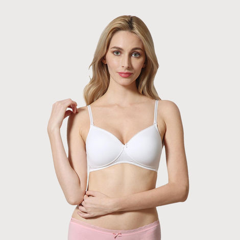 Van Heusen Women White Solid Anti Bacterial Wireless Bra |32B