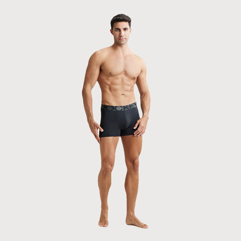 Jockey IC28 Men's Tactel Microfiber Elastane Stretch Underwear Solid Trunk | Black-L