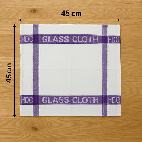 HD Creations Glass Cloth | 43 x 43 cm | Set Of 4 - Assorted Colour & Design