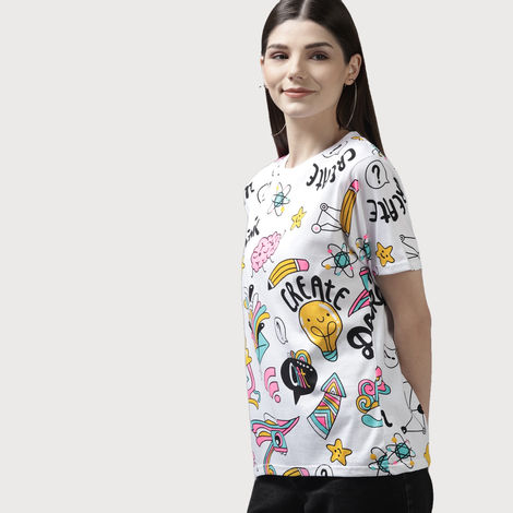 The Dry State Women's White T-shirts WTSH | 1112A | L