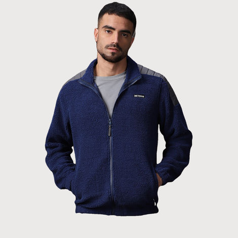 High Star Men's Self Design Sweatshirt | Blue - L