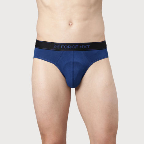 Force Nxt Men's Super Combed Cotton Four Way Stretch Solid Brief | Assorted - M