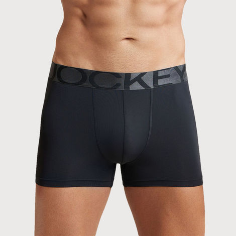 Jockey IC28 Men's Tactel Microfiber Elastane Stretch Underwear Solid Trunk | Black-L