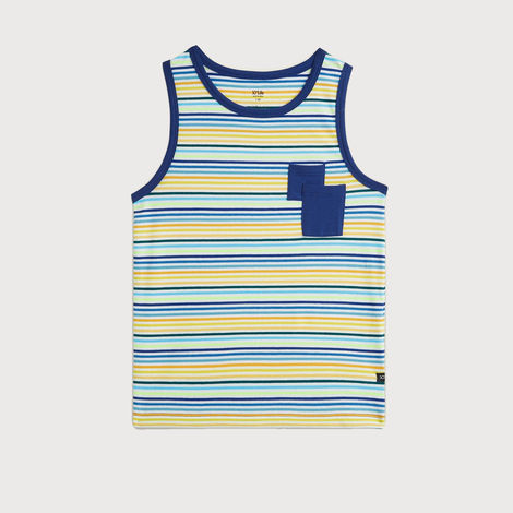 XY Life Kids Outer Vest for Boys, Antimicrobial Finish - Multi Stripes | 13-14Y | Pack Of 2