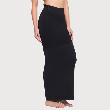 Clovia Saree Shapewear Petticoat With Drawstring | Black | XL
