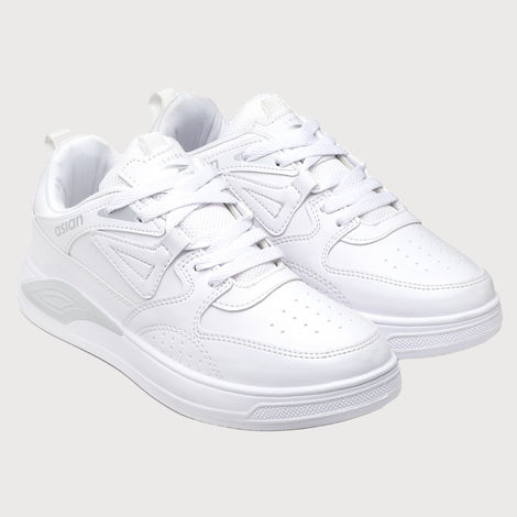Asian Men s Moscow-01 Full White Sneakers | UK-7