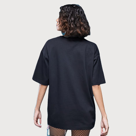 Smartees Women's Oversize Printed T-shirt | WW - 2055 | Black - XL