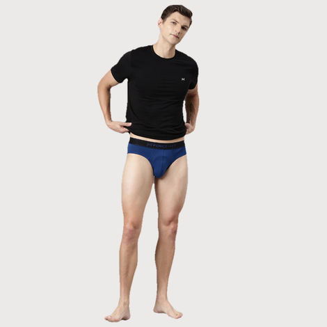 Force Nxt Men's Super Combed Cotton Four Way Stretch Solid Brief | Assorted - M