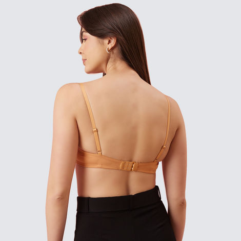 Clovia Cotton Padded Underwired Multiway Strapless Balconette T-Shirt Bra | Nude | 36C