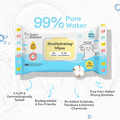 SuperBottoms Xtrahydrating Premium Wipes For Babies