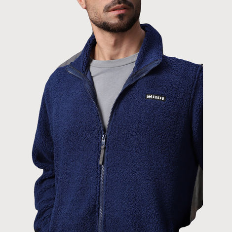 High Star Men's Self Design Sweatshirt | Blue - L