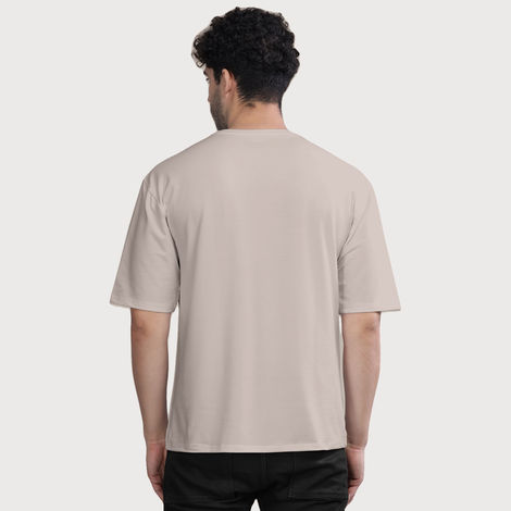 Bullmer Men's Oversized T-shirt Front Printed | Beige | M