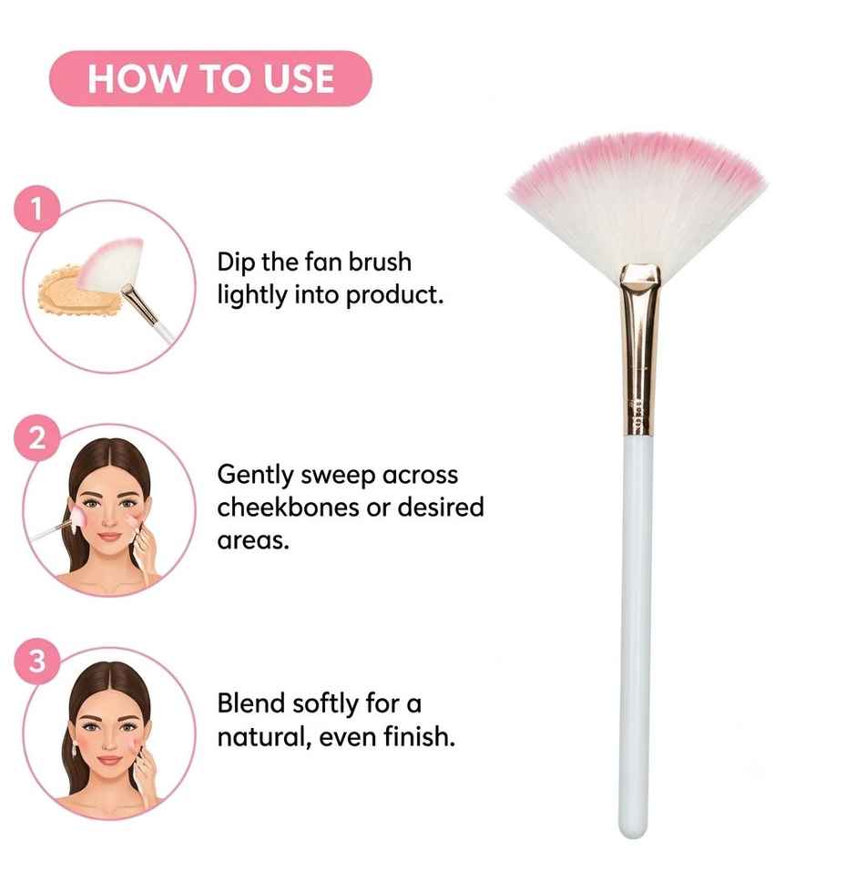 Beautiliss Fan Brush for Highlighter Blush and Finishing Powder