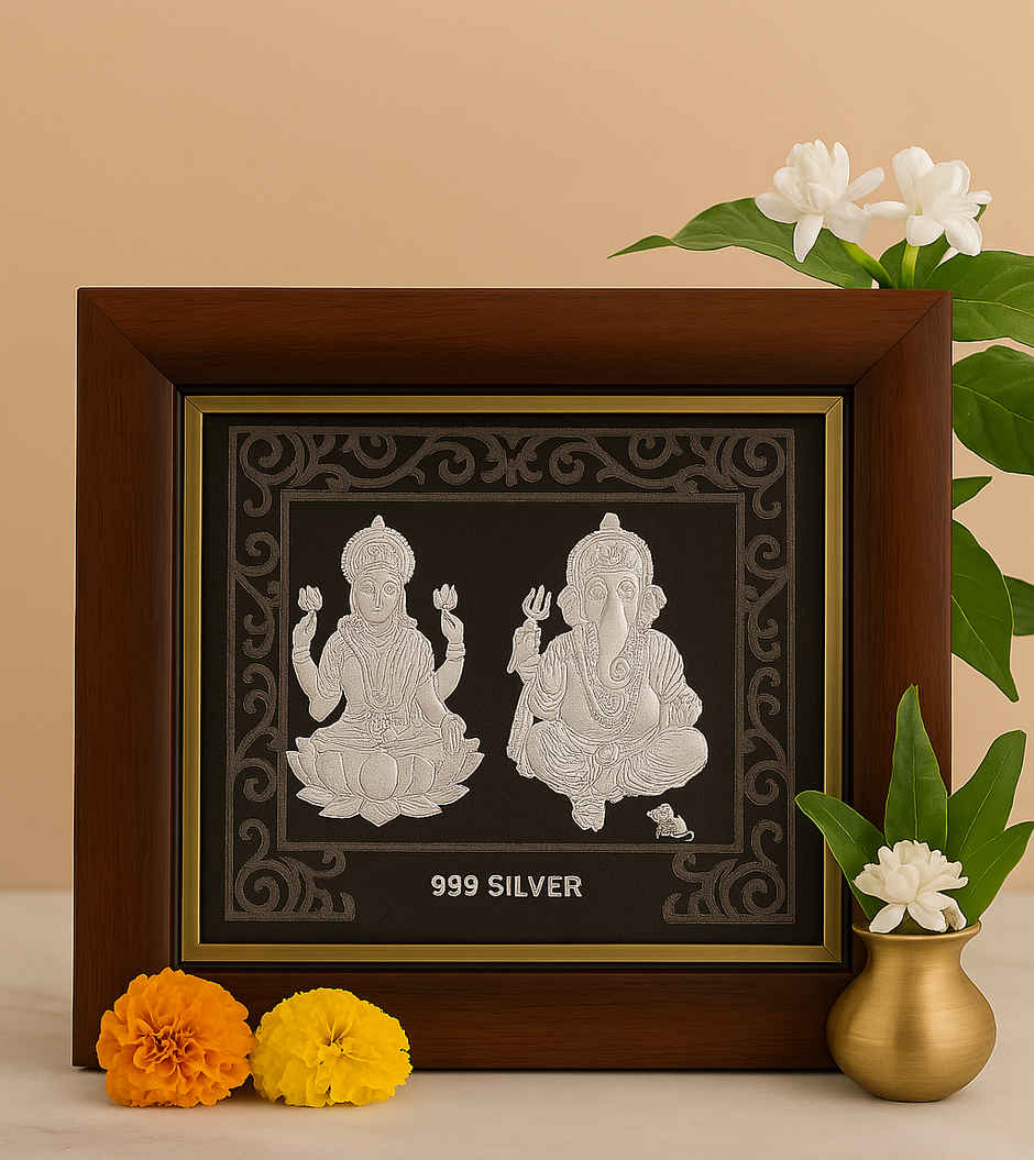 House of Wemy Premium Laxmi Ganesha Frame for Diwali and Gifting